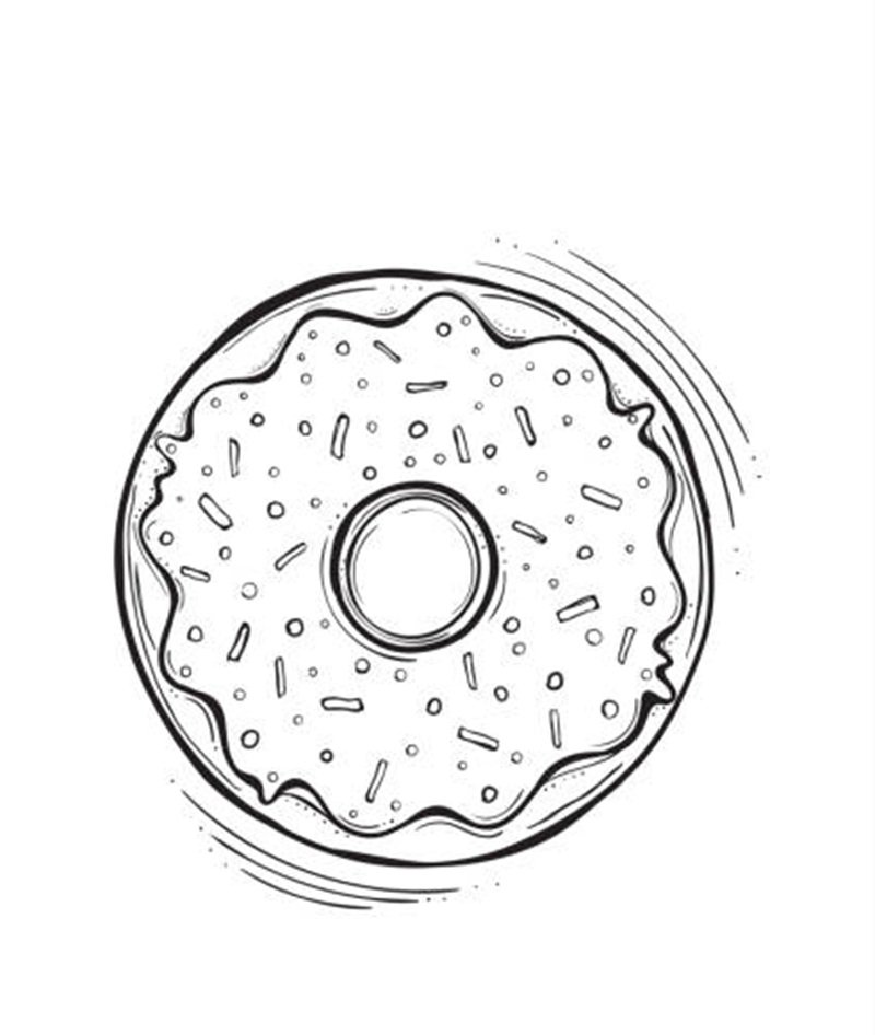 Donut illustration, drawing, engraving ink line art vector