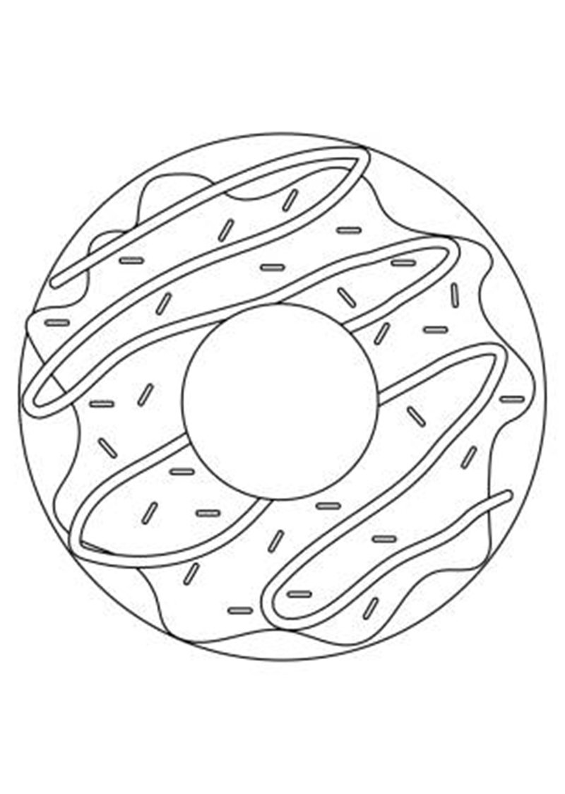 Doughnut. Coloring book. Activity for children.