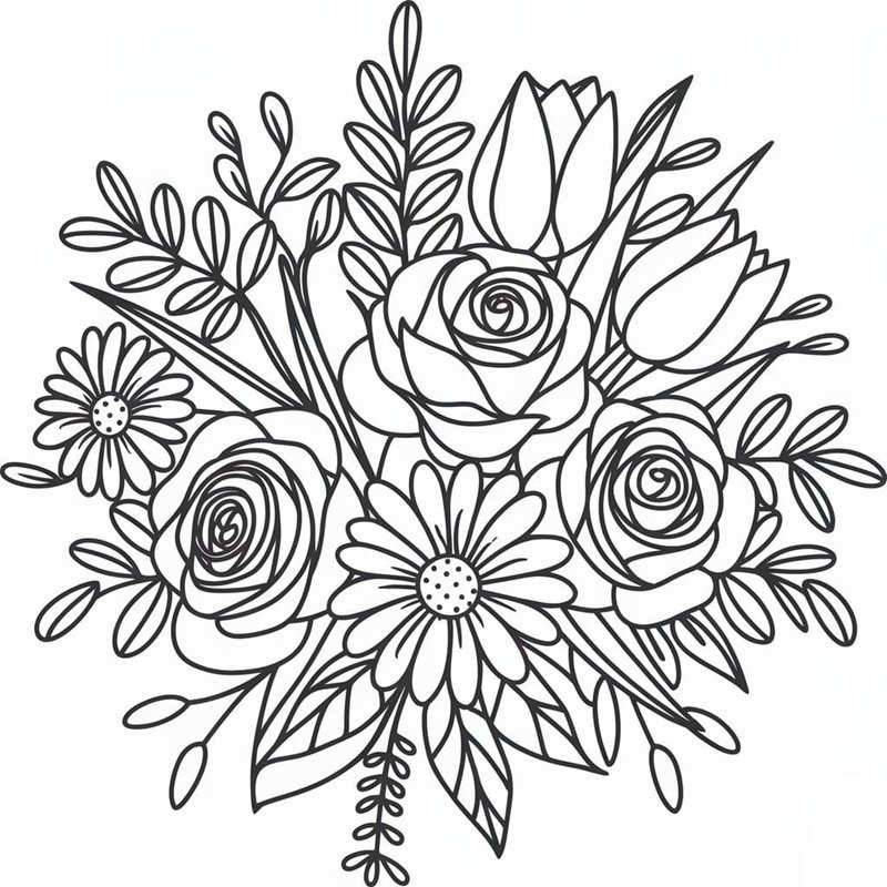 tô màu bó hoa 11