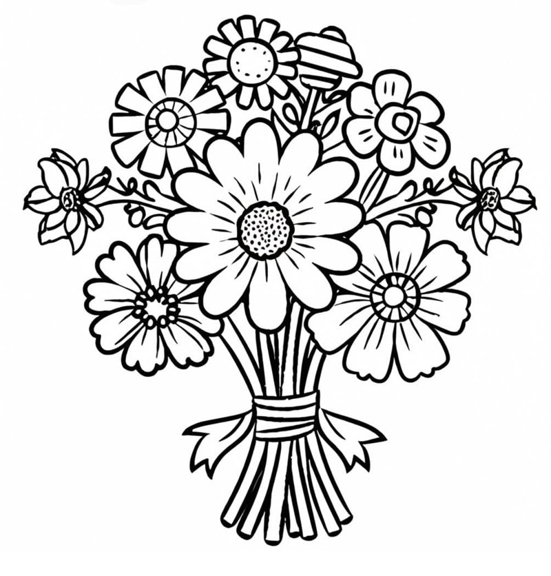 tô màu bó hoa 13