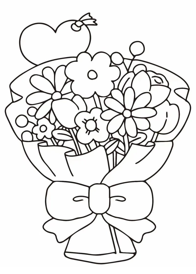 tô màu bó hoa 17