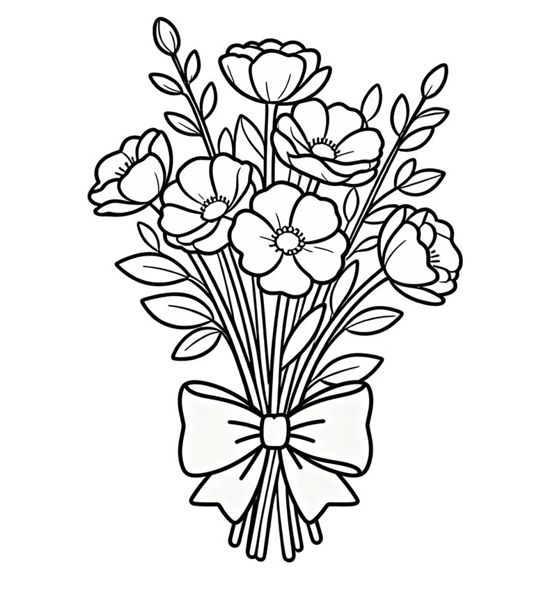 tô màu bó hoa 18