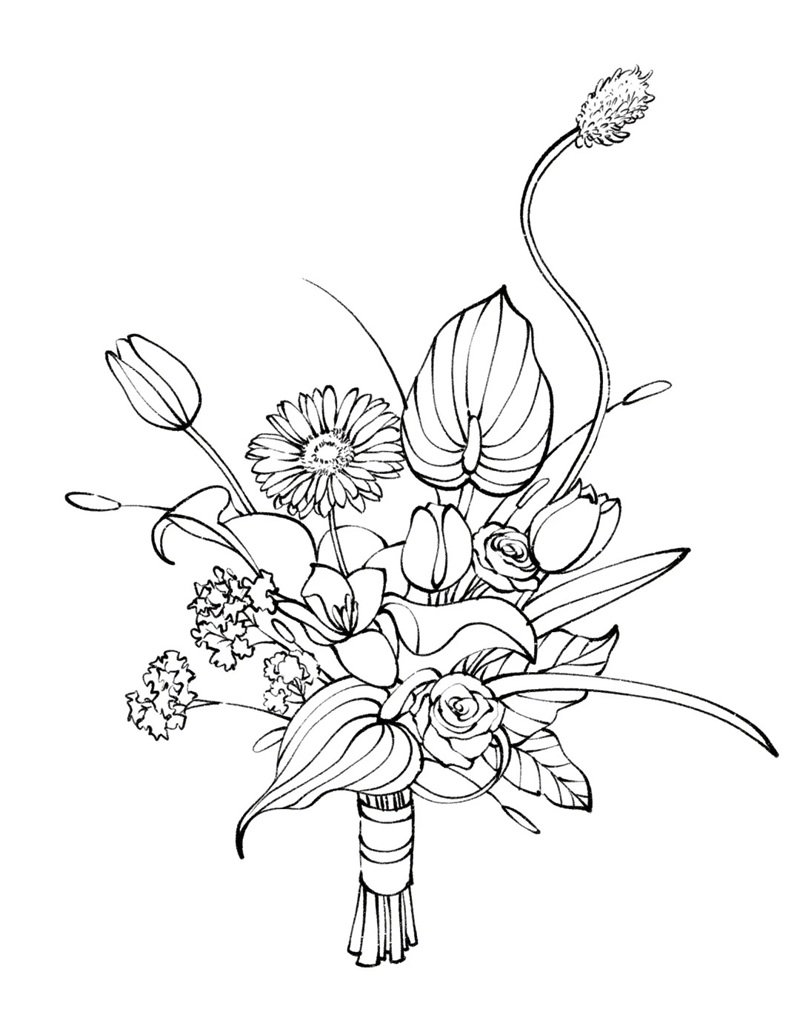 tô màu bó hoa 22