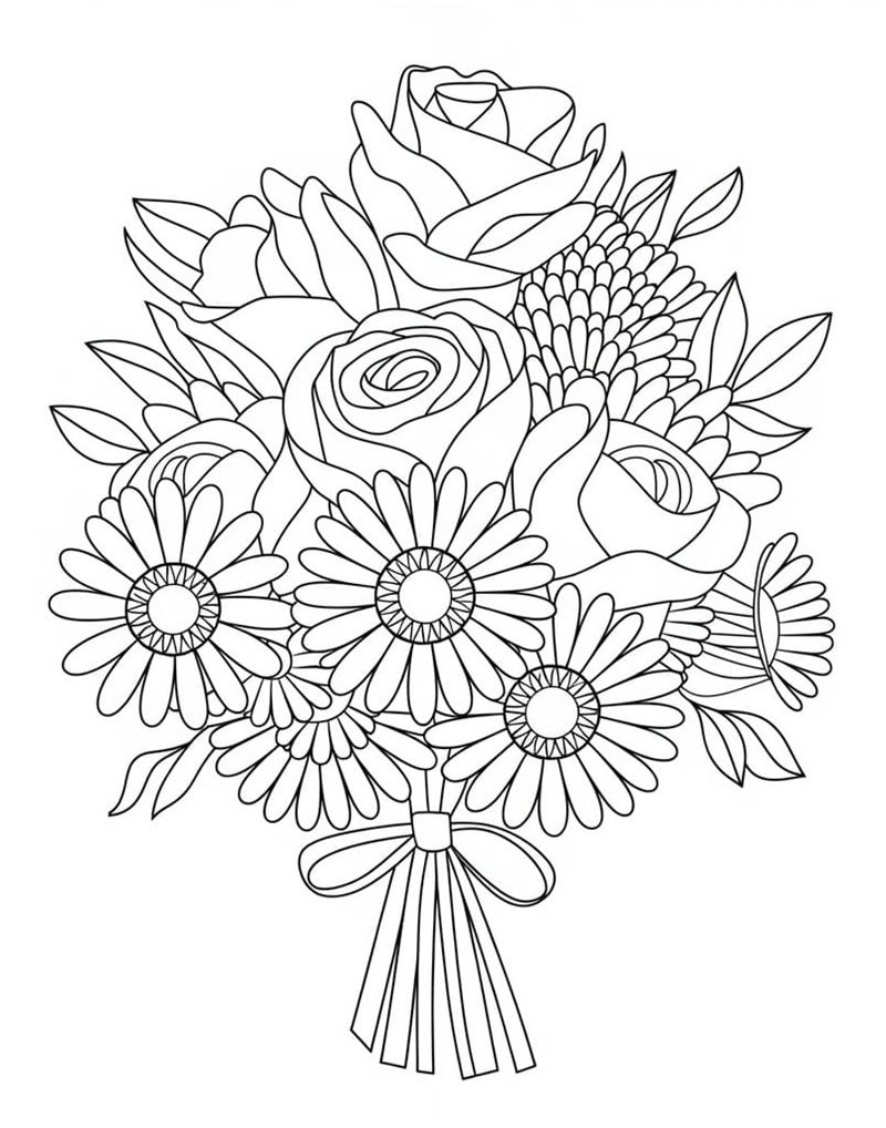 tô màu bó hoa 7