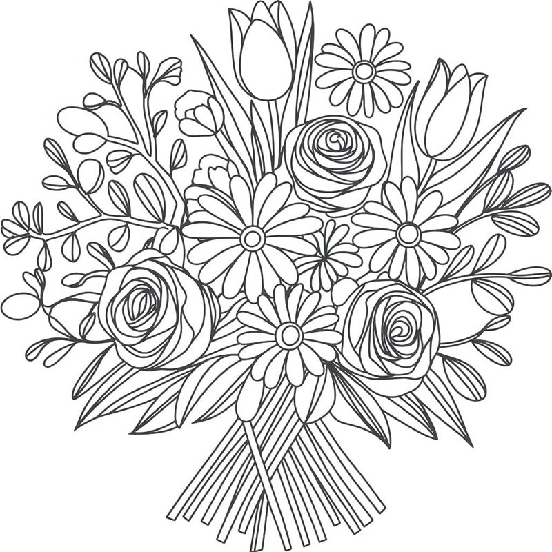 tô màu bó hoa 8