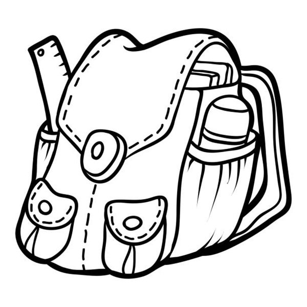 Coloring book for children, School backpack