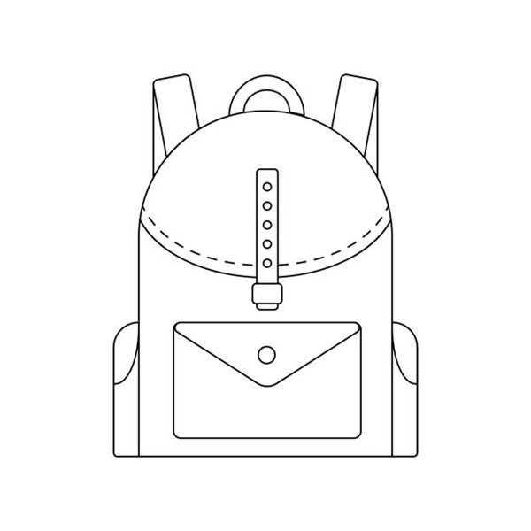 Coloring book for children. Vector illustration. school backpack