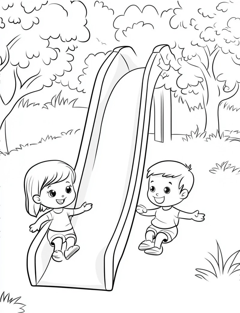 tô màu cầu trượt 10