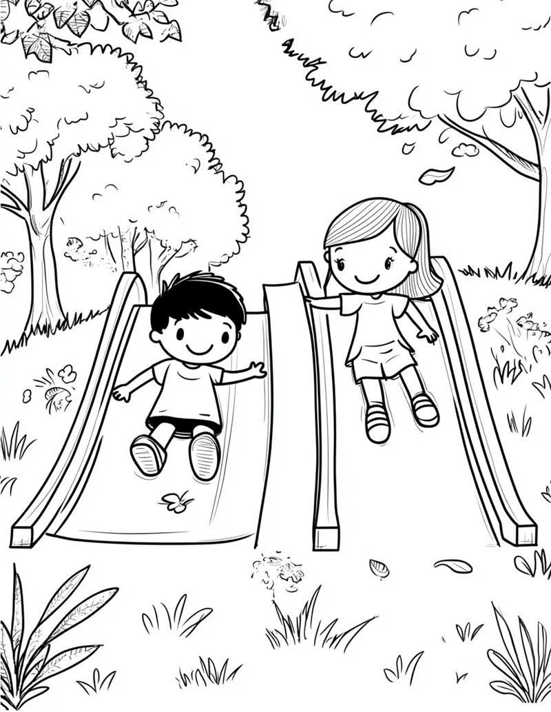 tô màu cầu trượt 22