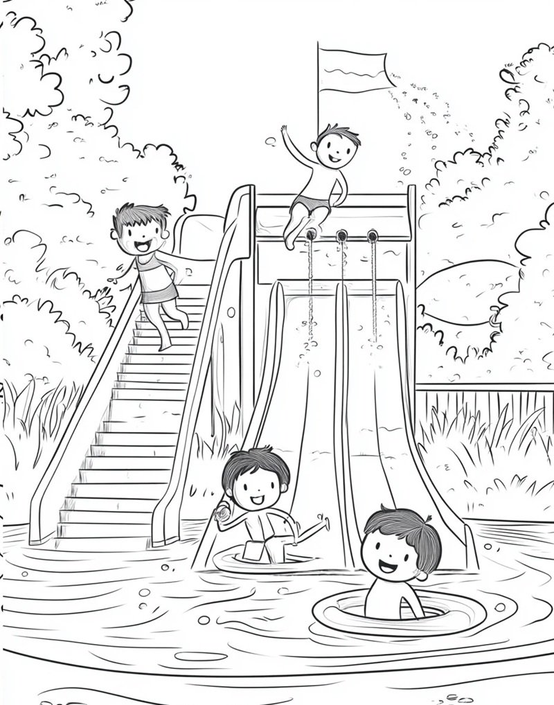 tô màu cầu trượt 3