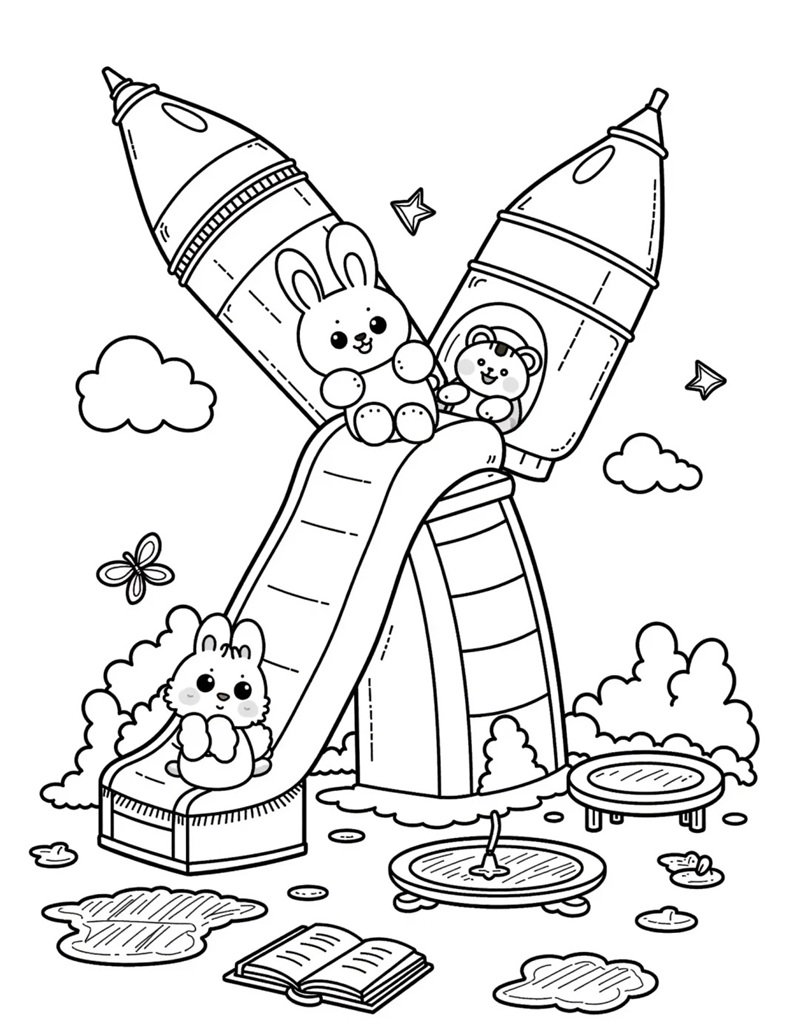 tô màu cầu trượt 6