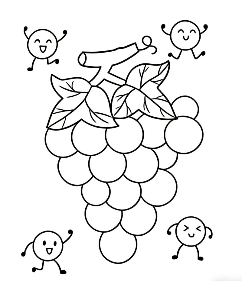 tô màu chùm nho 26