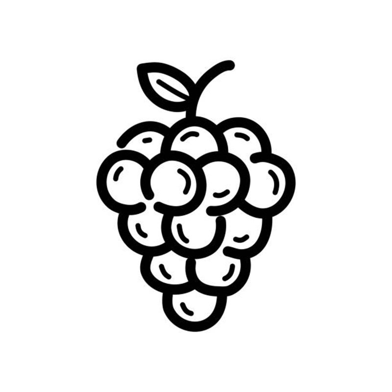 Grape doodle icon. Hand drawn symbol. Vector illustration.