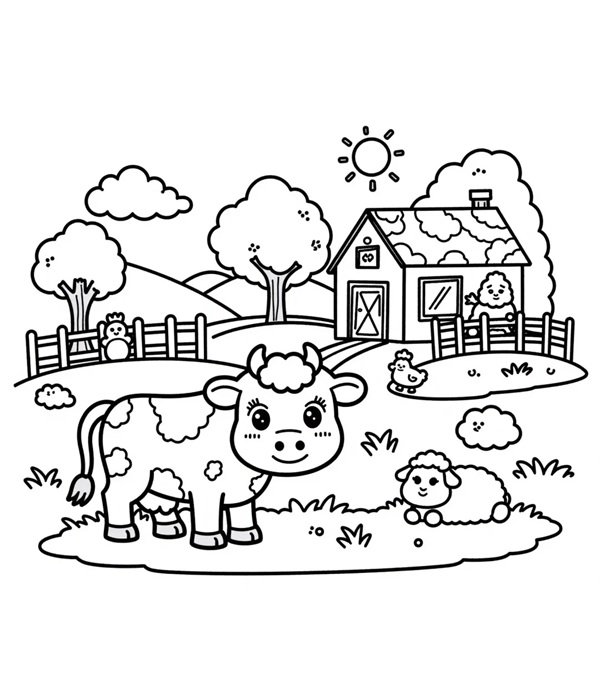 tô màu con bò sữa 25