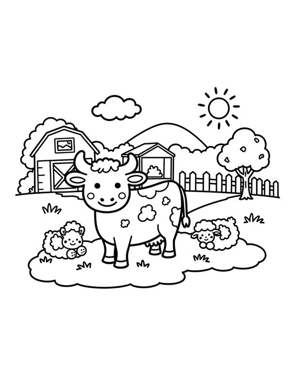 tô màu con bò sữa 26