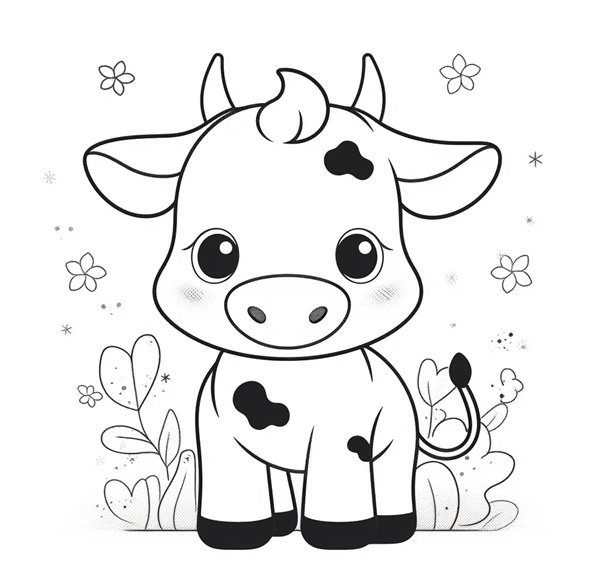 tô màu con bò sữa 35