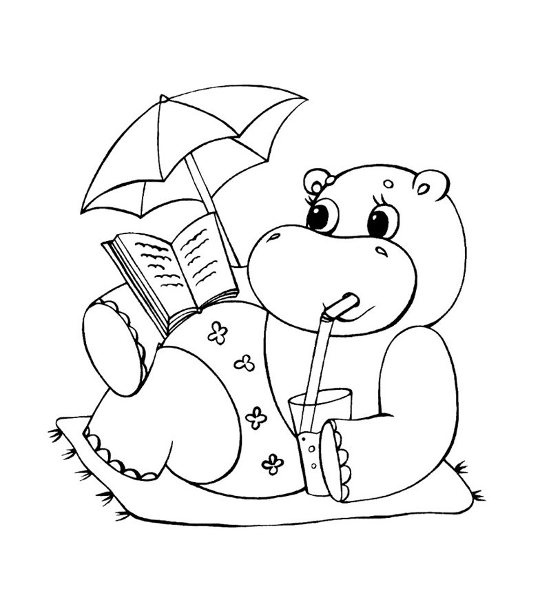 tô màu con hà mã 14