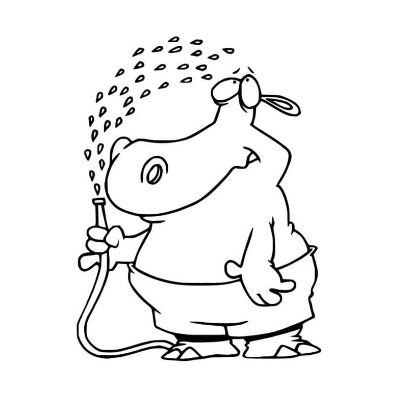 tô màu con hà mã 15