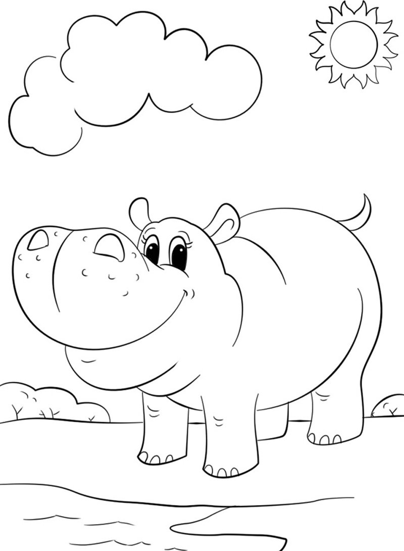 tô màu con hà mã 22