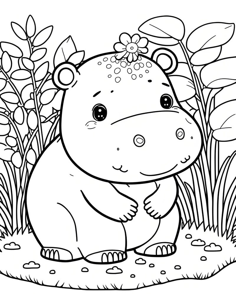 tô màu con hà mã 30