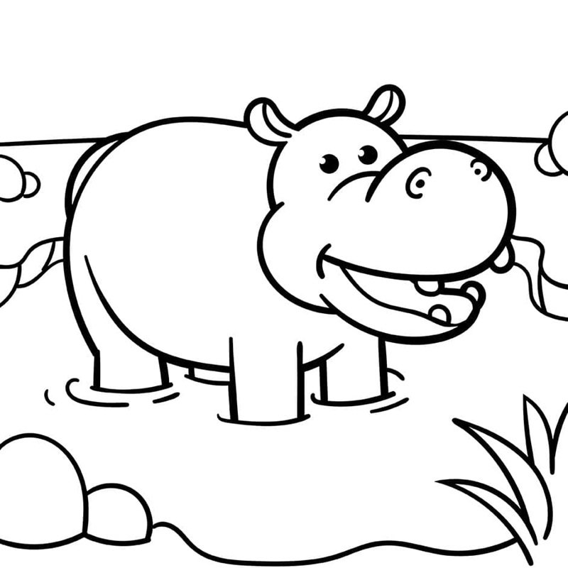 tô màu con hà mã 33