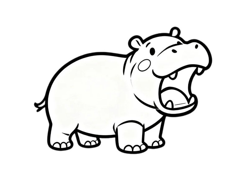 tô màu con hà mã 35