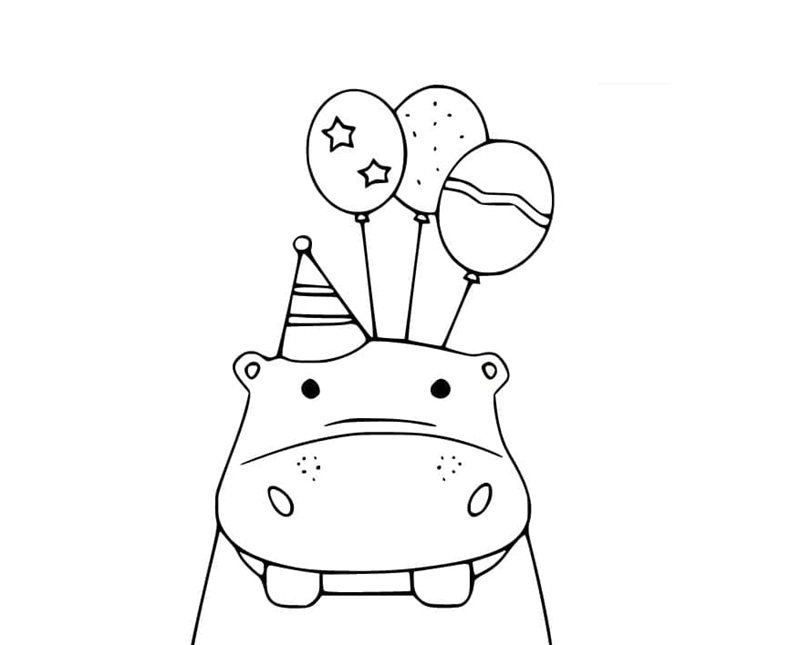 tô màu con hà mã 5