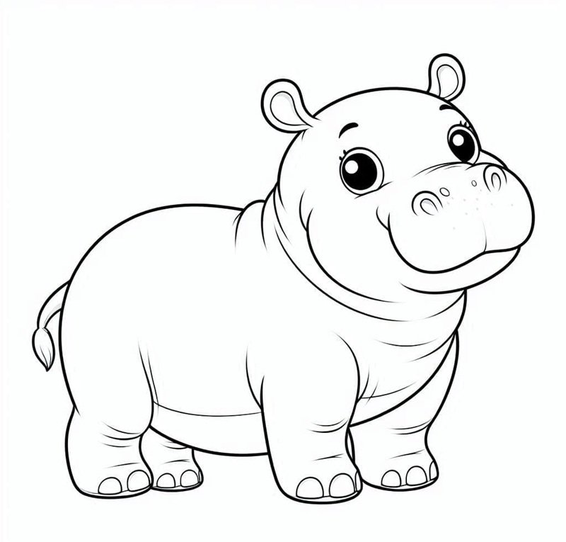 tô màu con hà mã 6