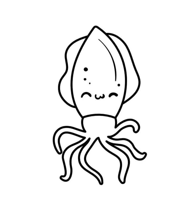 tô màu con mực 21