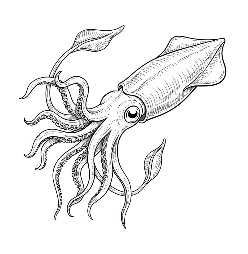 tô màu con mực 36