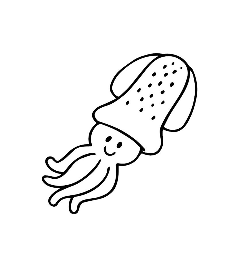 tô màu con mực 5