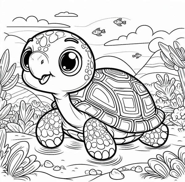 tô màu con rùa 21