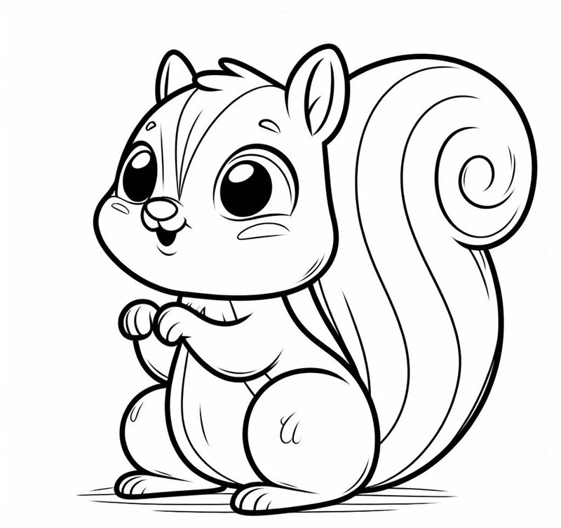 tô màu con sóc 18