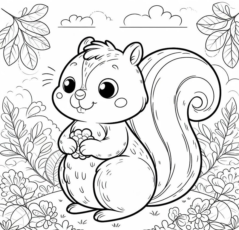 tô màu con sóc 24