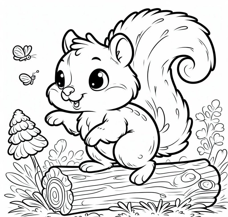 tô màu con sóc 32