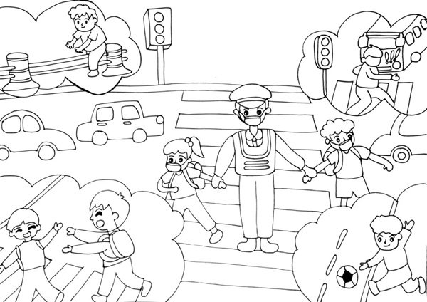 tô màu đèn giao thông 30