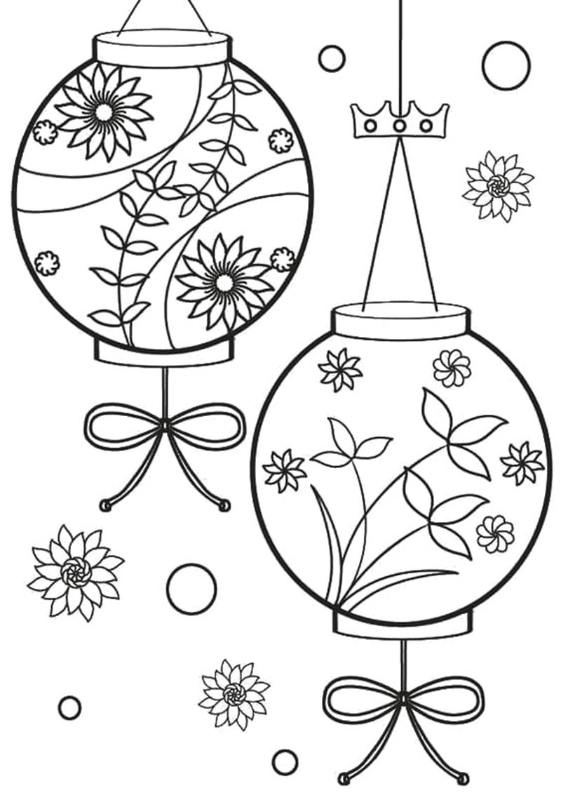 tô màu đèn lồng 12