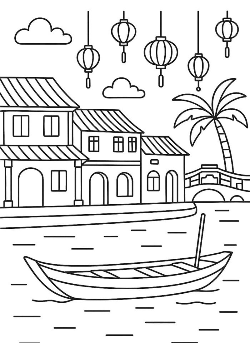 tô màu đèn lồng 20