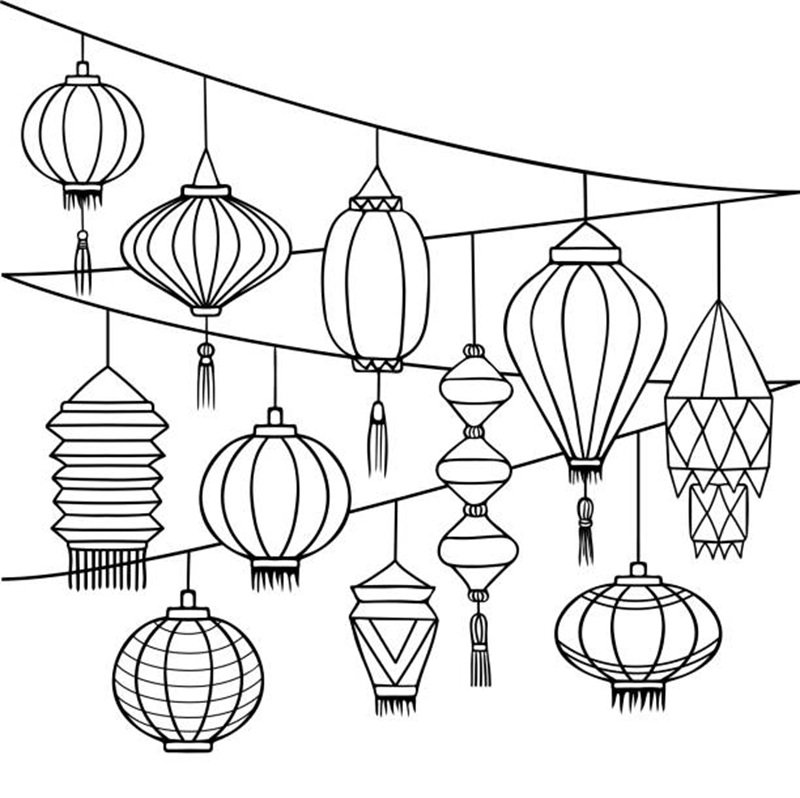 tô màu đèn lồng 5