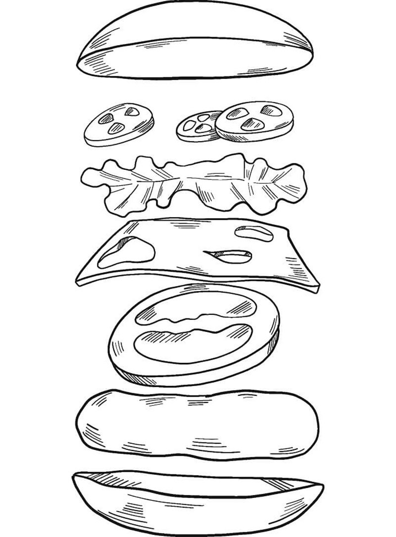 tô màu hamburger 16