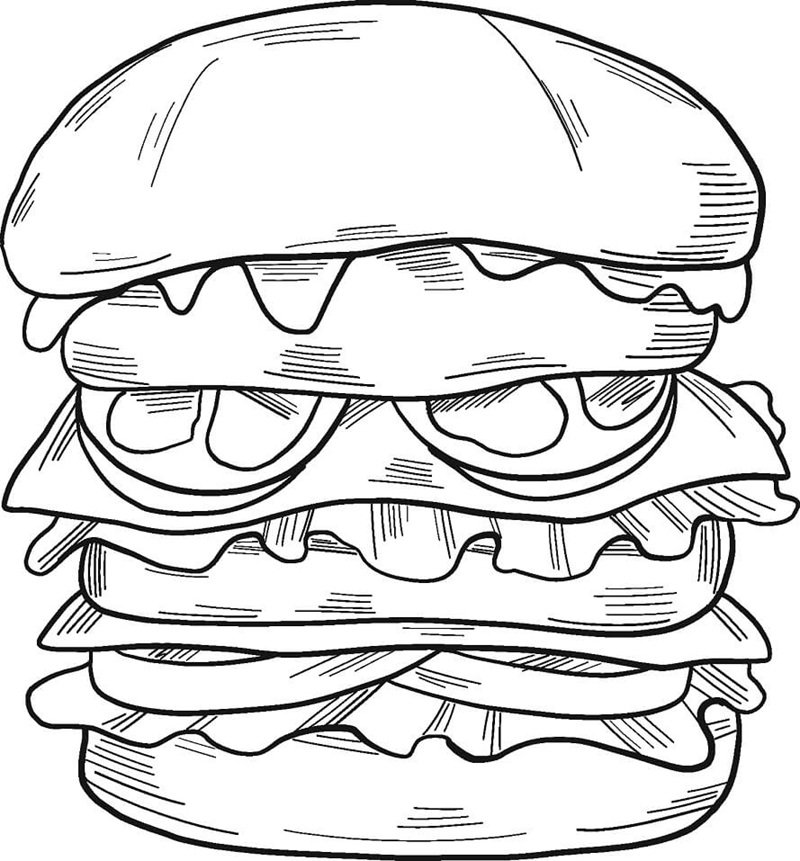 tô màu hamburger 22