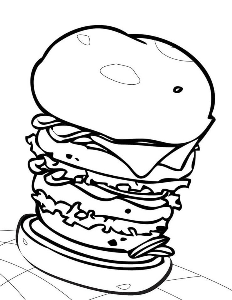 tô màu hamburger 24