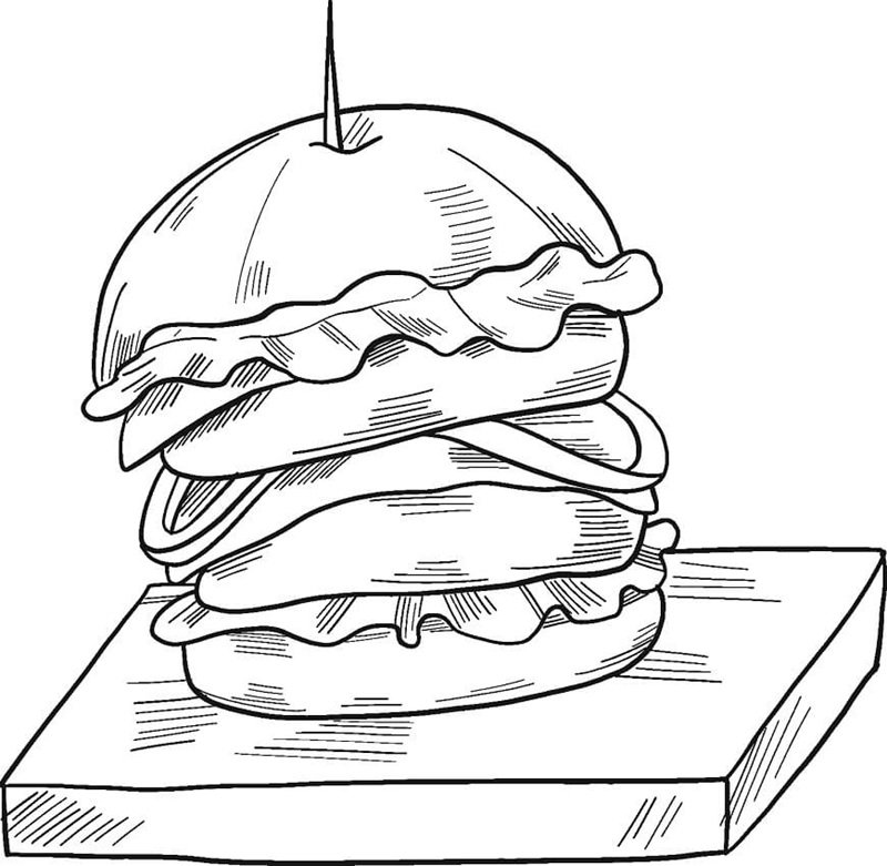 tô màu hamburger 26