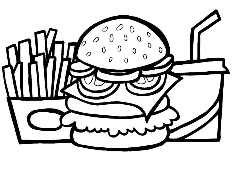 tô màu hamburger 28