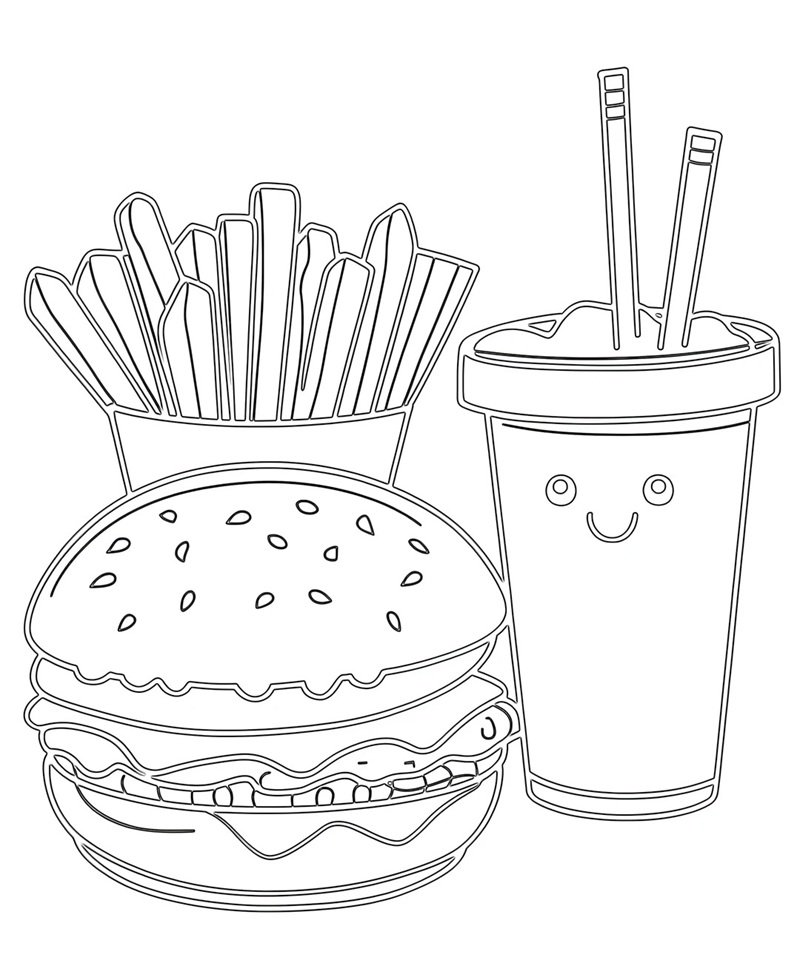 tô màu hamburger 31