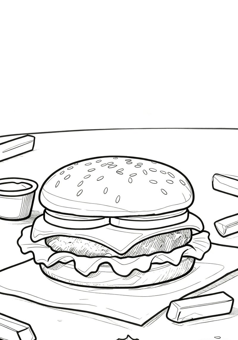 tô màu hamburger 33