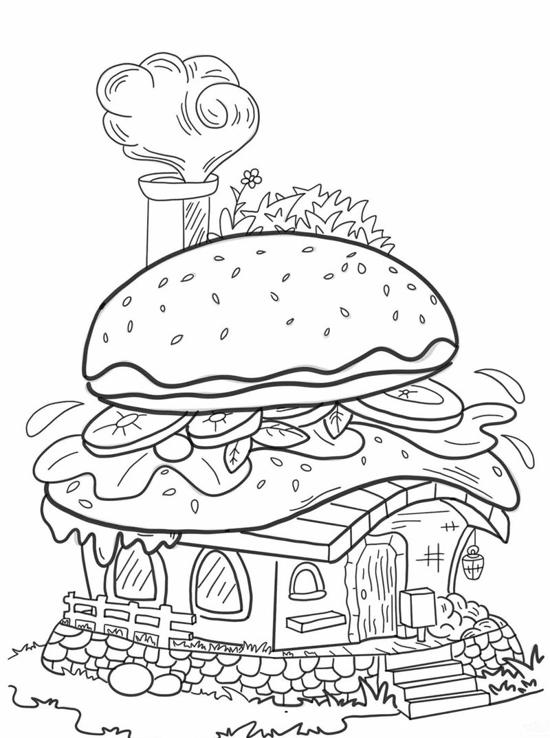 tô màu hamburger 34