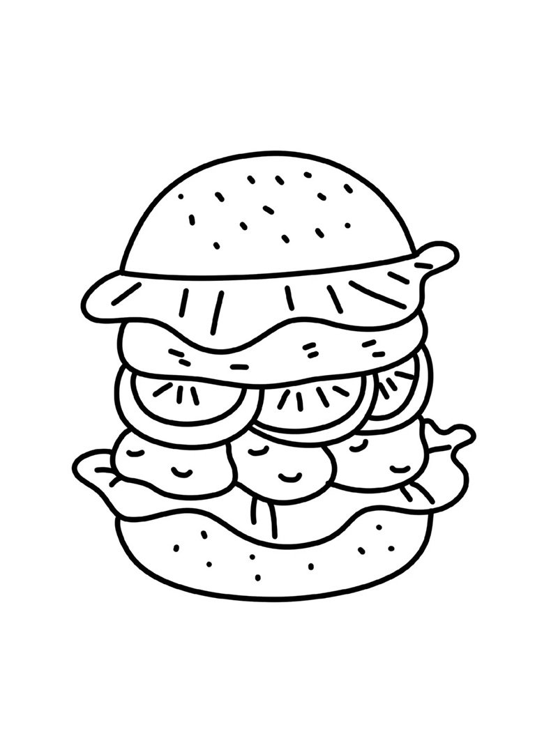 tô màu hamburger 37