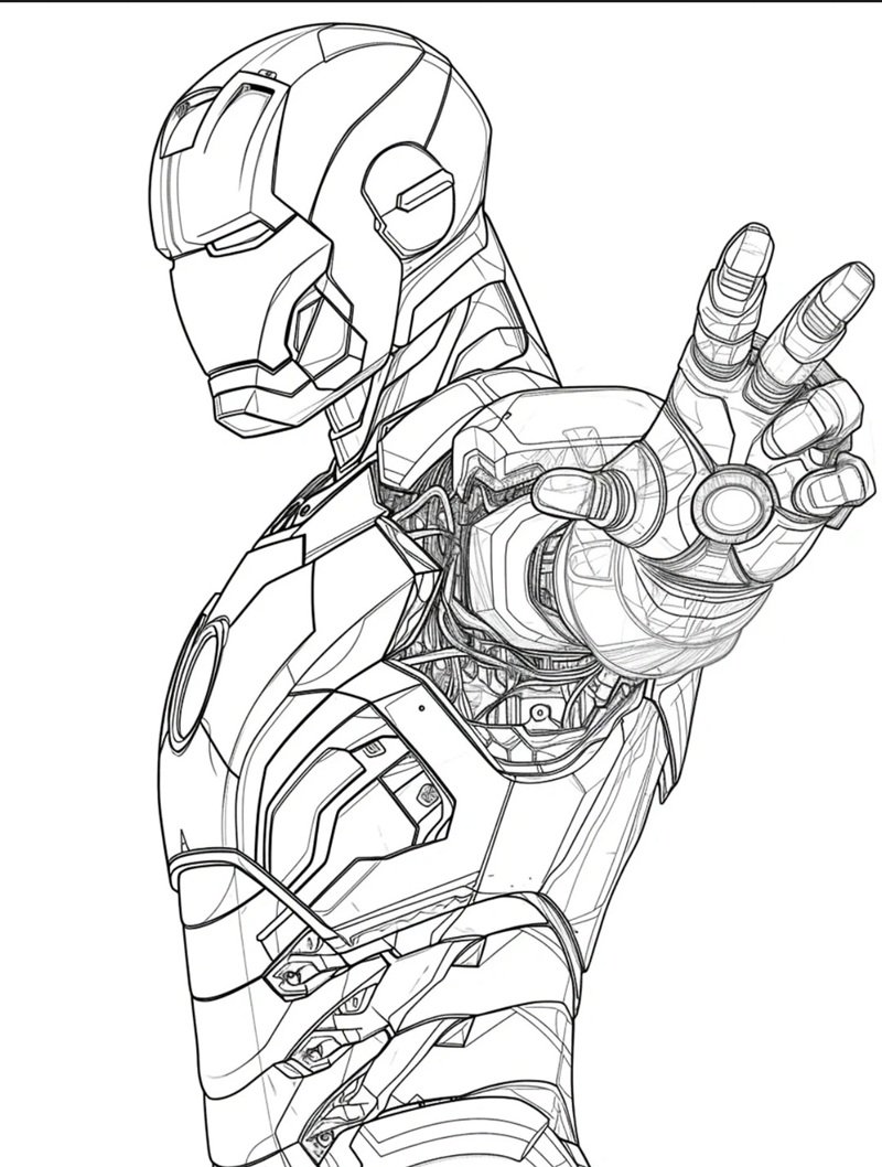 tô màu iron man 25