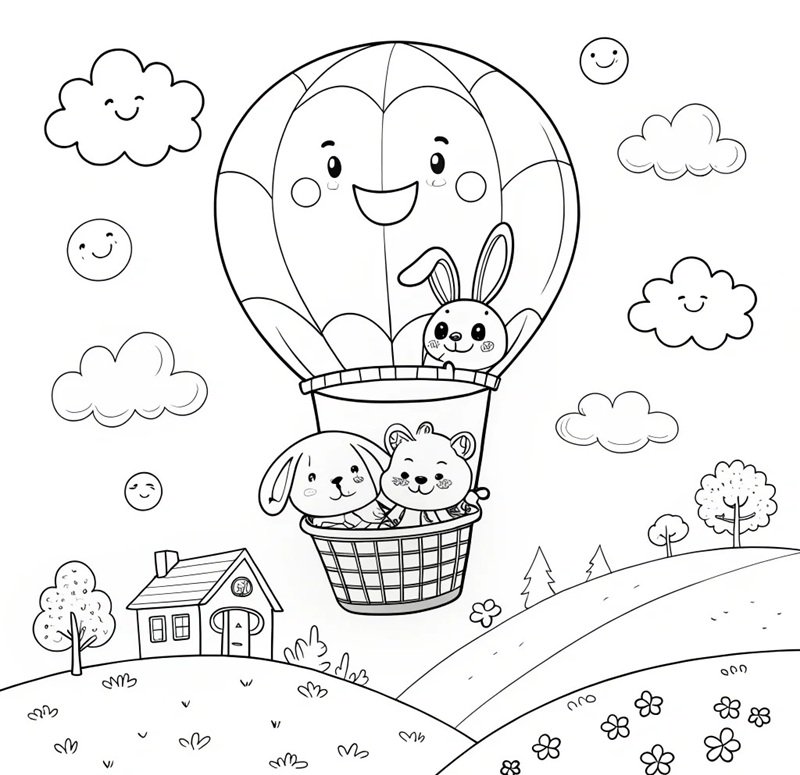 tô màu khinh khí cầu 17